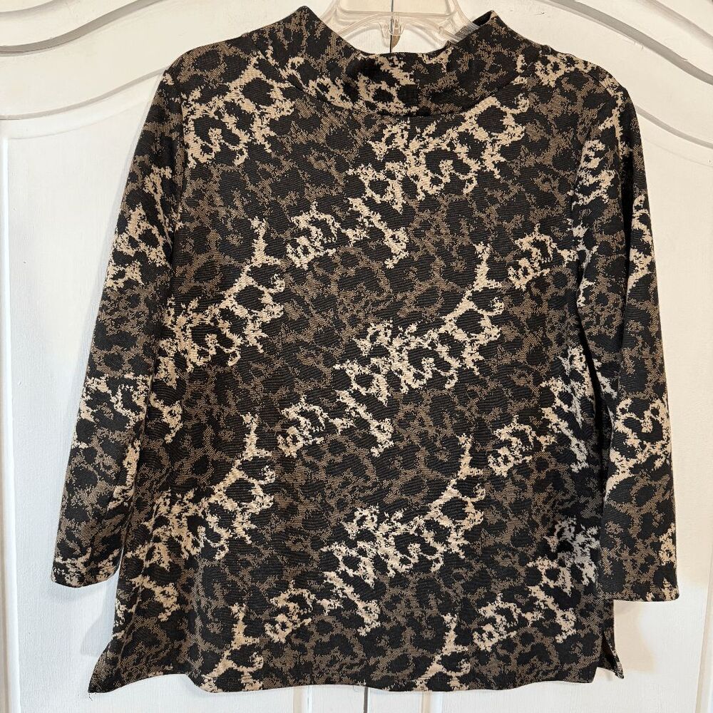 Investments Animal‎ Print, 3/4 Sleeve Tunic with Mock Turtleneck.